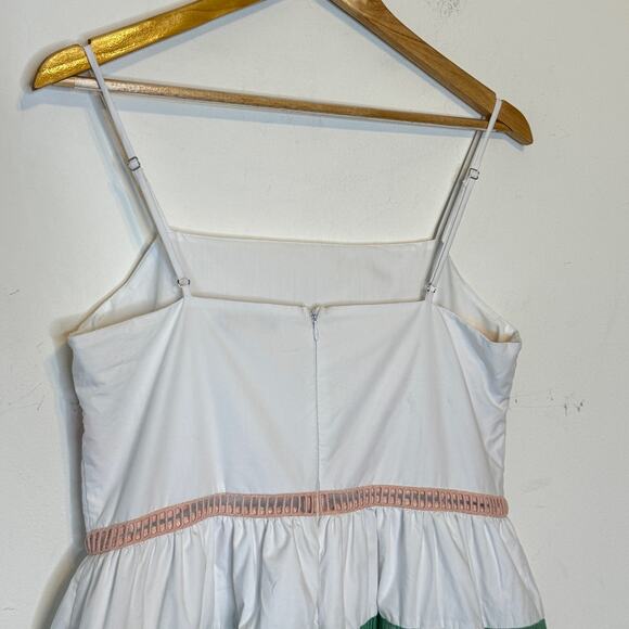 English Factory Dress Women Medium White Rainbow Stripe Poplin Mini Clean Girl - Picture 5 of 11